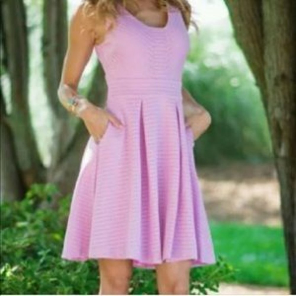 Lavender Fit & Flare Dress w/ Pockets A-Line sz 10